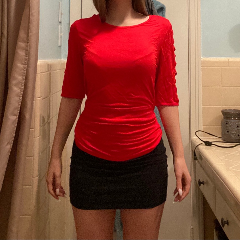 COPY - Red Dress Shirt Fancy Sleeves